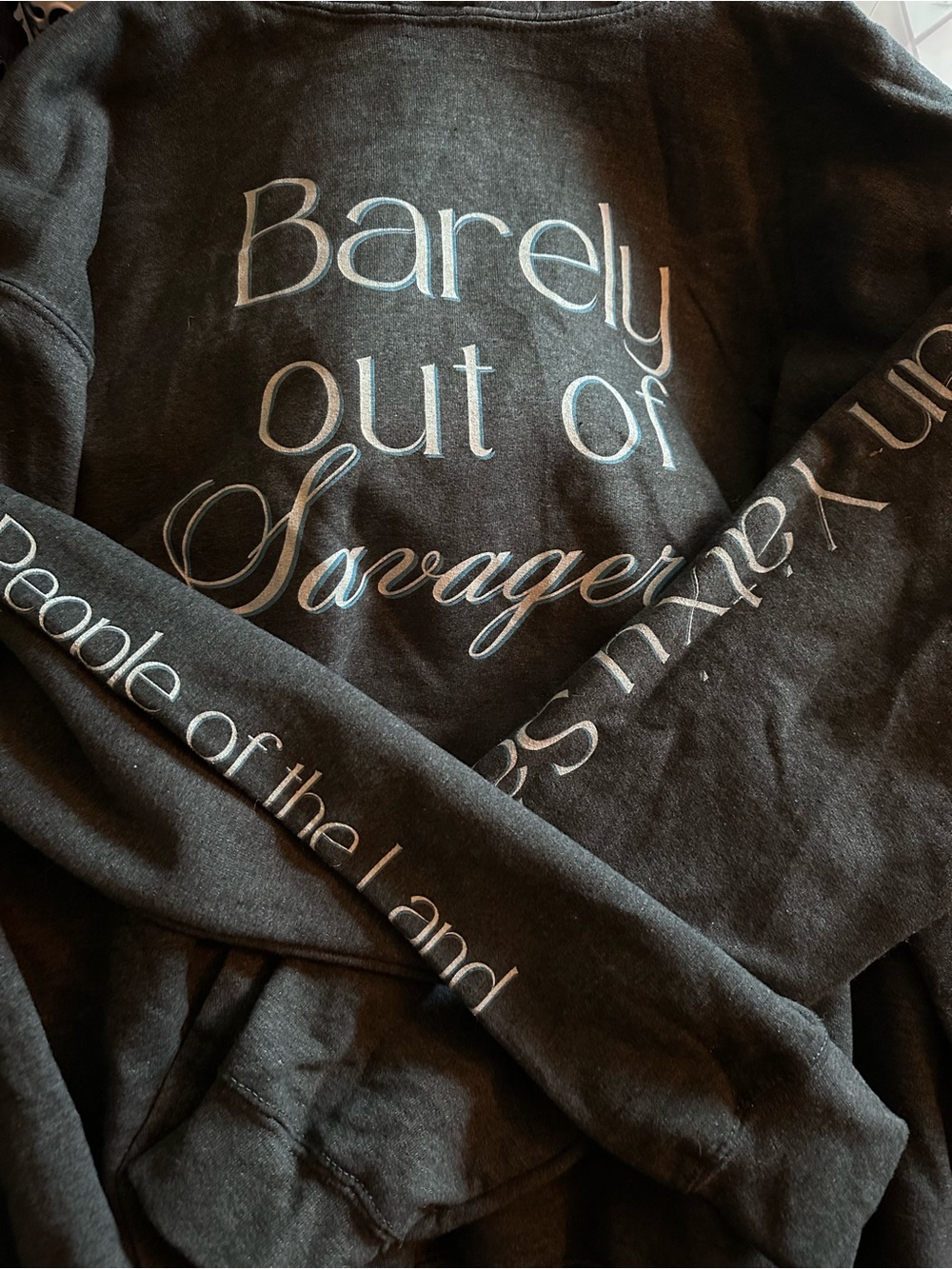 Barely Out of Savage Black Graphic Hoodie